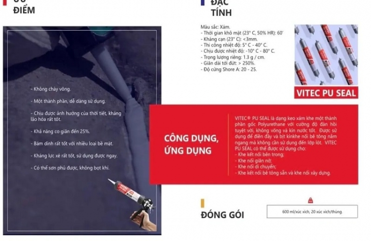 Giải Pháp Kéo Trám Khe Hiệu Quả từ VITEC PU SEAL